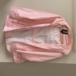 Pink with white poka dots raincoat